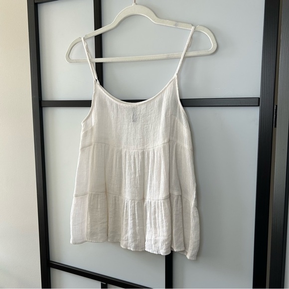 H&M White Tiered Tank Top - Picture 2 of 9